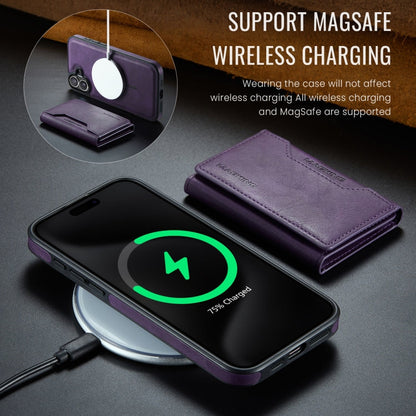 For iPhone 16 MAGKING K2 Series MagSafe RFID Card Bag Detachable Phone Case(Purple)