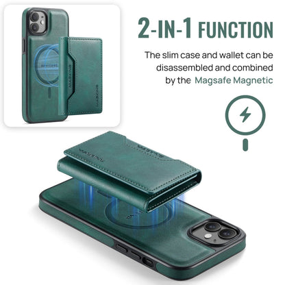For iPhone 12 / 12 Pro MAGKING K2 Series MagSafe RFID Card Bag Detachable Phone Case(Green)