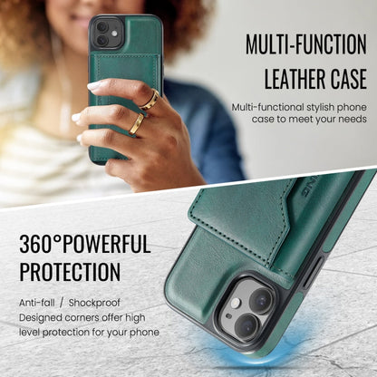 For iPhone 12 / 12 Pro MAGKING K2 Series MagSafe RFID Card Bag Detachable Phone Case(Green)