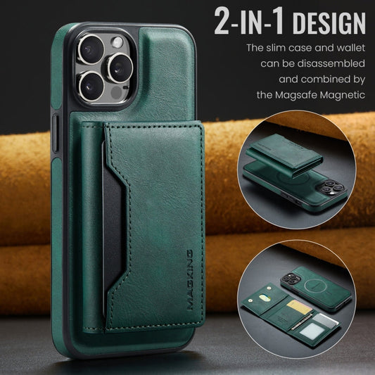 Pour iPhone 12 Pro Max Étui amovible MAGKING K2 Series MagSafe RFID (vert)