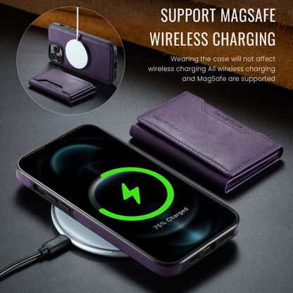 For iPhone 12 Pro Max MAGKING K2 Series MagSafe RFID Card Bag Detachable Phone Case(Purple)