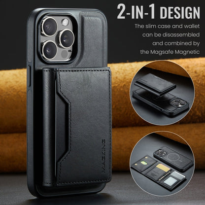 For iPhone 13 Pro Max MAGKING K2 Series MagSafe RFID Card Bag Detachable Phone Case(Black)