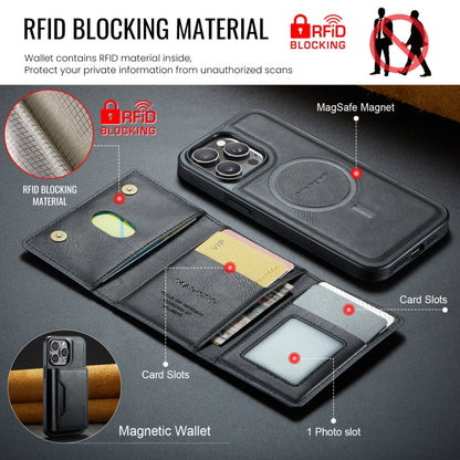 For iPhone 13 Pro Max MAGKING K2 Series MagSafe RFID Card Bag Detachable Phone Case(Black)