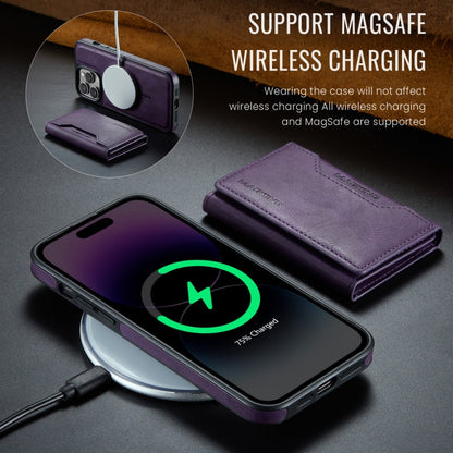 For iPhone 13 Pro Max MAGKING K2 Series MagSafe RFID Card Bag Detachable Phone Case(Purple)