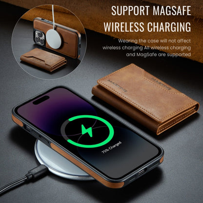 For iPhone 13 Pro MAGKING K2 Series MagSafe RFID Card Bag Detachable Phone Case(Brown)