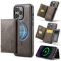 For iPhone 13 Pro MAGKING K2 Series MagSafe RFID Card Bag Detachable Phone Case(Coffee)