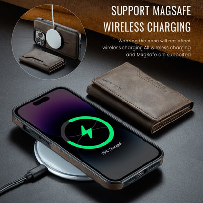 For iPhone 13 Pro MAGKING K2 Series MagSafe RFID Card Bag Detachable Phone Case(Coffee)