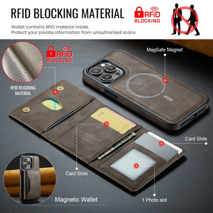 For iPhone 13 Pro MAGKING K2 Series MagSafe RFID Card Bag Detachable Phone Case(Coffee)