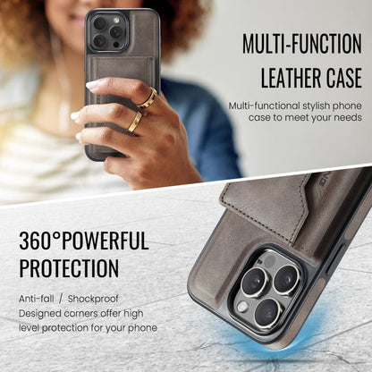For iPhone 13 Pro MAGKING K2 Series MagSafe RFID Card Bag Detachable Phone Case(Coffee)