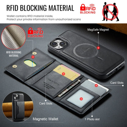 For iPhone 14 MAGKING K2 Series MagSafe RFID Card Bag Detachable Phone Case(Black)