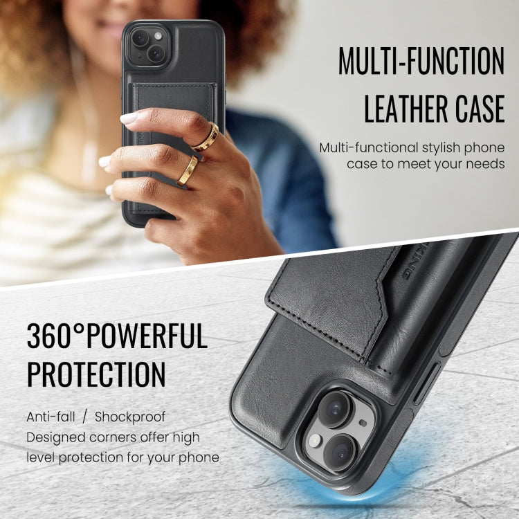 For iPhone 14 MAGKING K2 Series MagSafe RFID Card Bag Detachable Phone Case(Black)