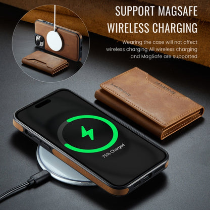 Pour iPhone 14 Étui de téléphone détachable série MAGKING K2 MagSafe avec porte-cartes RFID (marron)