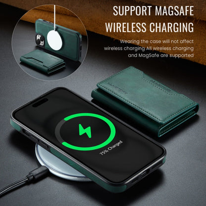 For iPhone 14 MAGKING K2 Series MagSafe RFID Card Bag Detachable Phone Case(Green)