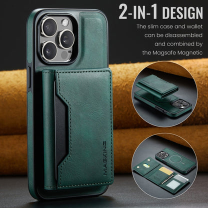 For iPhone 14 Pro MAGKING K2 Series MagSafe RFID Card Bag Detachable Phone Case(Green)