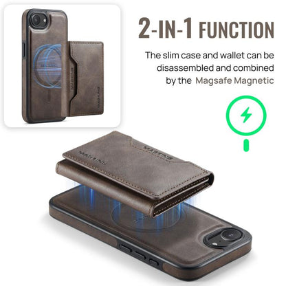 For iPhone 17e / 16e MAGKING K2 Series MagSafe RFID Card Bag Detachable Phone Case(Coffee)