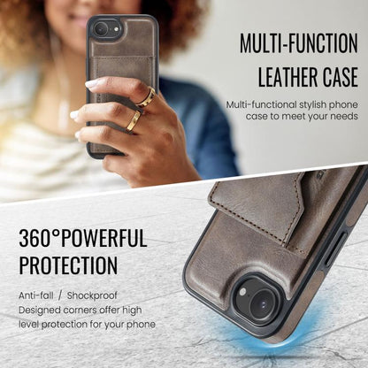 For iPhone 17e / 16e MAGKING K2 Series MagSafe RFID Card Bag Detachable Phone Case(Coffee)