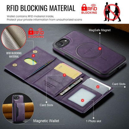 For iPhone 17e / 16e MAGKING K2 Series MagSafe RFID Card Bag Detachable Phone Case(Purple)