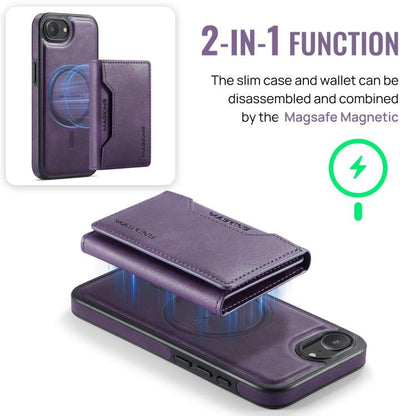 For iPhone 17e / 16e MAGKING K2 Series MagSafe RFID Card Bag Detachable Phone Case(Purple)
