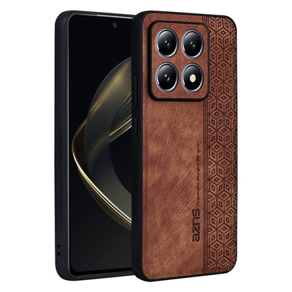 For Xiaomi 14T Pro AZNS 3D Embossed Skin Feel Phone Case(Brown)