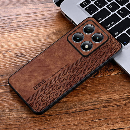 For Xiaomi 14T Pro AZNS 3D Embossed Skin Feel Phone Case(Brown)