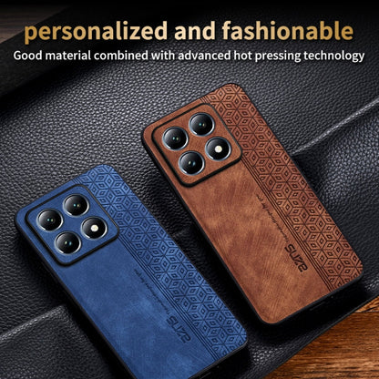 For Xiaomi 14T Pro AZNS 3D Embossed Skin Feel Phone Case(Brown)