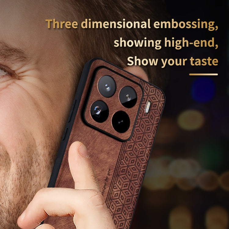 For Xiaomi 15 Pro AZNS 3D Embossed Skin Feel Phone Case(Brown)