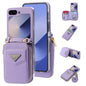 Pour l'étui portefeuille zippé multi-cartes POLA pour Samsung Galaxy Z Flip6 (Violet)