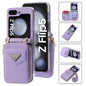 Pour Samsung Galaxy Z Flip5 POLA Étui portefeuille zippé multi-cartes (violet)