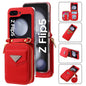 For Samsung Galaxy Z Flip5 POLA Multi-Card Slots Zipper Wallet Phone Case(Red)