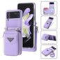 For Samsung Galaxy Z Flip3 5G POLA Multi-Card Slots Zipper Wallet Phone Case(Purple)