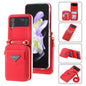 For Samsung Galaxy Z Flip3 5G POLA Multi-Card Slots Zipper Wallet Phone Case(Red)