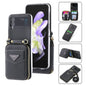 Pour Samsung Galaxy Z Flip3 5G POLA Étui portefeuille zippé avec fentes multi-cartes (noir)