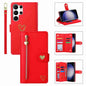 Pour Samsung Galaxy S23 Ultra 5G POLA Housse de téléphone en cuir avec portefeuille à fermeture éclair et plusieurs emplacements pour cartes (Rouge)