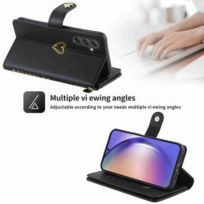 For Samsung Galaxy A54 POLA Love Multi-Card Slots Zipper Wallet Leather Phone Case(Black)