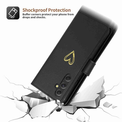 For Samsung Galaxy A54 POLA Love Multi-Card Slots Zipper Wallet Leather Phone Case(Black)