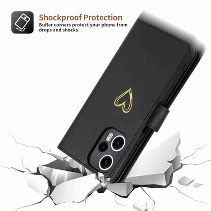 For Xiaomi Poco F5 POLA Love Multi-Card Slots Zipper Wallet Leather Phone Case(Black)