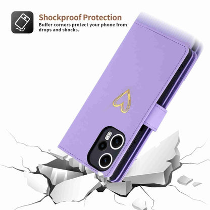 For Xiaomi Poco F5 POLA Love Multi-Card Slots Zipper Wallet Leather Phone Case(Purple)
