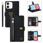 For iPhone 11 POLA Love Multi-Card Slots Zipper Wallet Leather Phone Case(Black)
