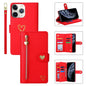 For iPhone 11 Pro Max POLA Love Multi-Card Slots Zipper Wallet Leather Phone Case(Red)