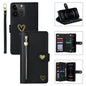 For iPhone 12 Pro POLA Love Multi-Card Slots Zipper Wallet Leather Phone Case(Black)