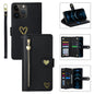 For iPhone 12 Pro Max POLA Love Multi-Card Slots Zipper Wallet Leather Phone Case(Black)