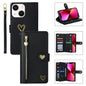 For iPhone 13 POLA Love Multi-Card Slots Zipper Wallet Leather Phone Case(Black)