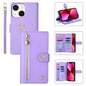 For iPhone 13 POLA Love Multi-Card Slots Zipper Wallet Leather Phone Case(Purple)