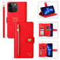 For iPhone 13 Pro POLA Love Multi-Card Slots Zipper Wallet Leather Phone Case(Red)