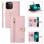 For iPhone 13 Pro Max POLA Love Multi-Card Slots Zipper Wallet Leather Phone Case(Pink)