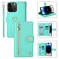 For iPhone 14 Pro Max POLA Love Multi-Card Slots Zipper Wallet Leather Phone Case(Light Green)