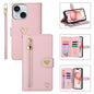 For iPhone 15 Plus POLA Love Multi-Card Slots Zipper Wallet Leather Phone Case(Pink)