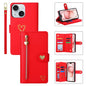 For iPhone 15 Plus POLA Love Multi-Card Slots Zipper Wallet Leather Phone Case(Red)