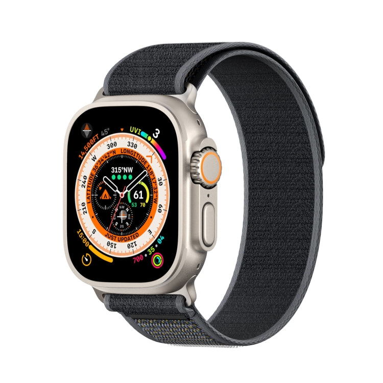 For Apple Watch 46mm / 49mm / 45mm / 44mm DUX DUCIS YJ Series Nylon Watch Band(Black Grey)