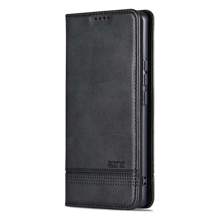 For Xiaomi 14T AZNS Magnetic Calf Texture Flip Leather Phone Case(Black)